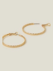 Accessorize 14ct Flat Twist Hoop Earrings - صورة 1 من 2