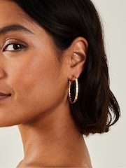 Accessorize 14ct Flat Twist Hoop Earrings - صورة 2 من 2