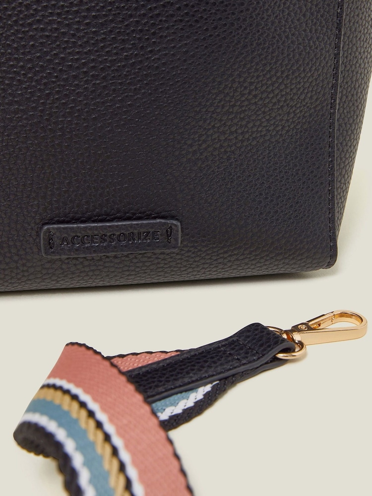 Accessorize Black Faux Leather Bucket Bag - Image 2 of 2