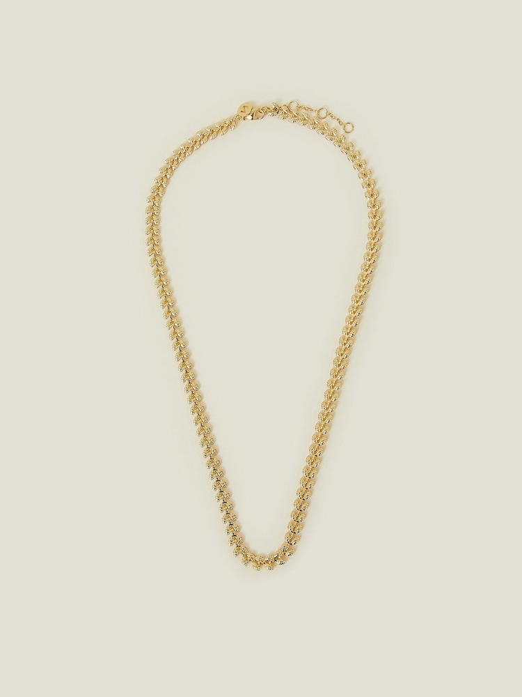 Accessorize Gold 14ct Plated Leaf Chain Necklace - Image 1 of 2