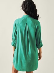 Accessorize Green Long Sleeve Beach Cover-Up Shirt - Image 2 of 4