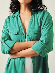 Accessorize Green Long Sleeve Beach Cover-Up Shirt - Image 3 of 4