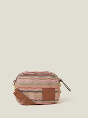 Accessorize Small Stripe Raffia Cross-Body Bag - Imagen 1 de 2
