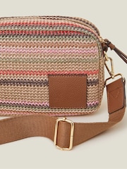 Accessorize Small Stripe Raffia Cross-Body Bag - Imagen 2 de 2