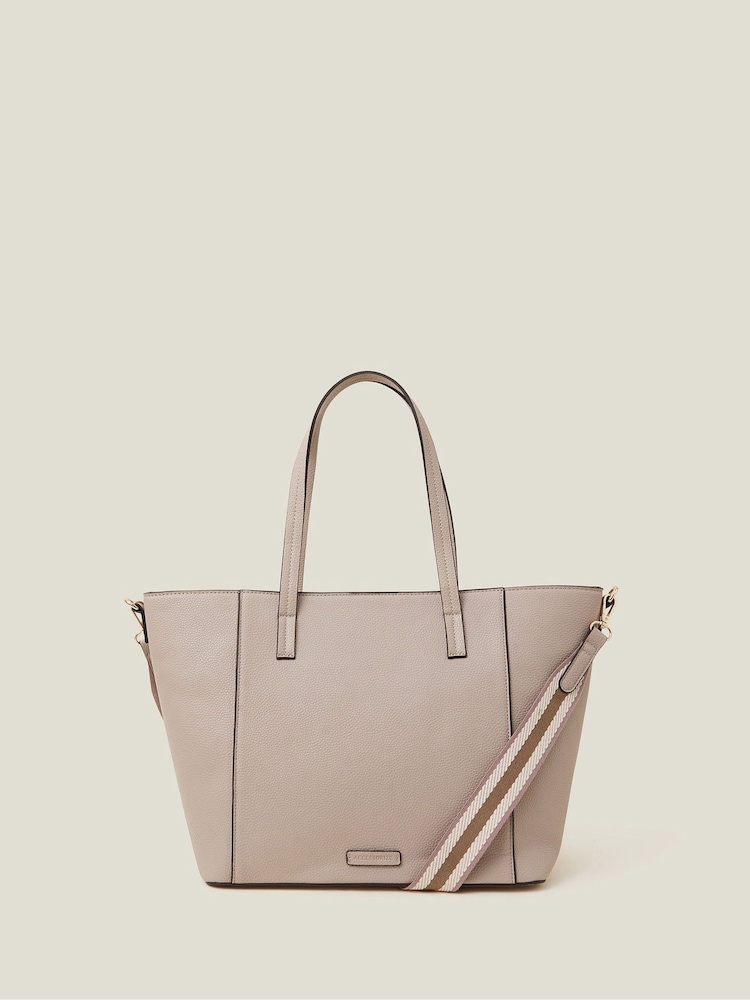 Accessorize Nude Faux Leather Shoulder Bag - Image 1 of 2
