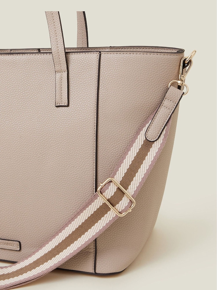 Accessorize Nude Faux Leather Shoulder Bag - Image 2 of 2
