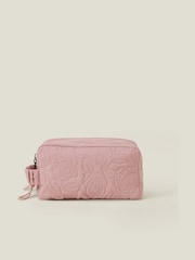 Accessorize Pink Floral Quilted Nylon Make Up Bag - Image 1 of 2