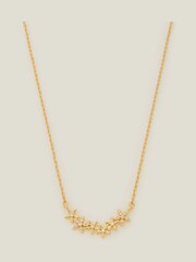 Accessorize Gold 14ct Plated Flower Cluster Necklace - Image 1 of 2
