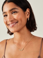 Accessorize Gold 14ct Plated Flower Cluster Necklace - Image 2 of 2