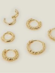 Accessorize 14ct Twist Clicker Hoop Earrings 3 komplet - Slika 2 iz 2