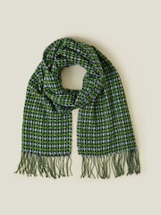 Accessorize Green Woven Tile Check Blanket Scarf - Image 1 of 2
