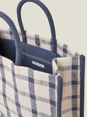 Accessorize Blue Check Woven Handheld Bag - Image 2 of 2