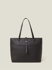 Accessorize Black Faux Leather Large Tote Bag - Image 1 of 2