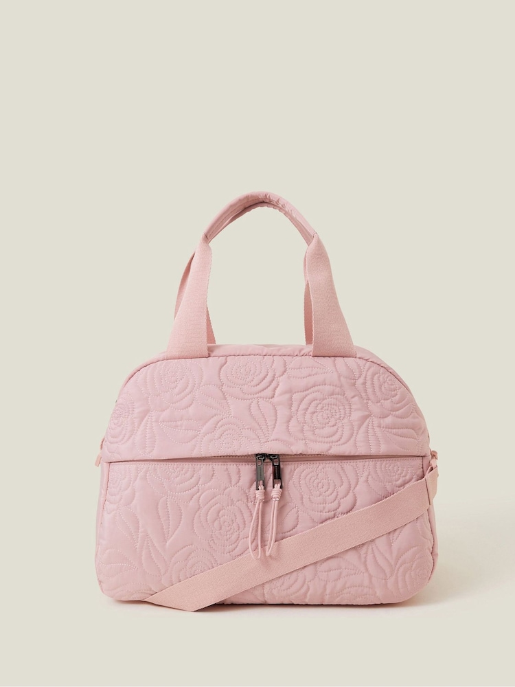 rožnata - Prešita potovalna torba z vzorcem Accessorize rožast - Slika 1 iz 5