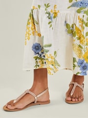 Accessorize Gold Diamante Strappy Sandals - Image 1 of 3