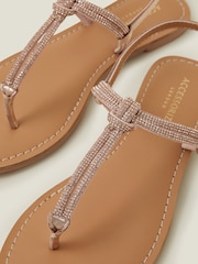 Accessorize Gold Diamante Strappy Sandals - Image 3 of 3