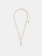 قلادة بطبقات بدلايات مستوحاة من السماء والنجوم مطلية بذهب 14 قيراط من Accessorize - Image 3 of 4