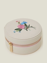 Accessorize Cream Embroidered Medium Jewellery Box - Image 2 of 3