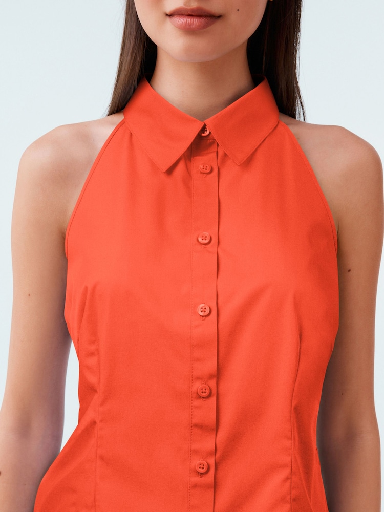Vermelho - Camisa justa sem mangas - Imagem 2 de 6