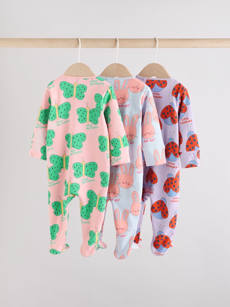 Bright Baby Two Way Zip Sleepsuits 3 Pack - Image 2 of 11