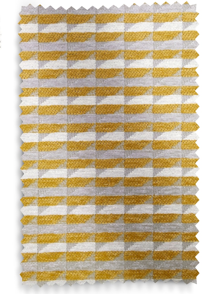 Ochre Yellow Mini Stripe Geo Upholstery Swatch - Image 1 of 1