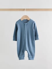 Blue Baby Two Way Zip Footless Sleepsuits 3 Pack (0-3yrs) - Image 6 of 7