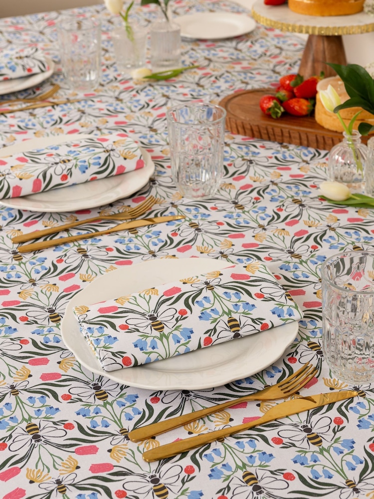 Avalon Home Multi British Bees Tablecloth - Image 1 of 6 Avalon Home Multi British Bees Tablecloth - Image 1 of 6