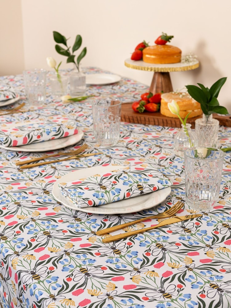 Avalon Home Multi British Bees Tablecloth - Image 2 of 6 Avalon Home Multi British Bees Tablecloth - Image 2 of 6