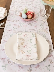 Avalon Home White and Pink Bunnies and Bows Table Runner - Image 3 of 6