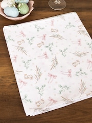 Avalon Home White and Pink Bunnies and Bows Table Runner - Image 4 of 6