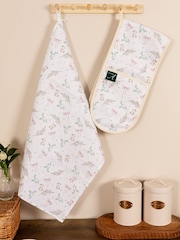 Avalon Home White and Pink Bunnies and Bows Tea Towel - Image 1 of 5