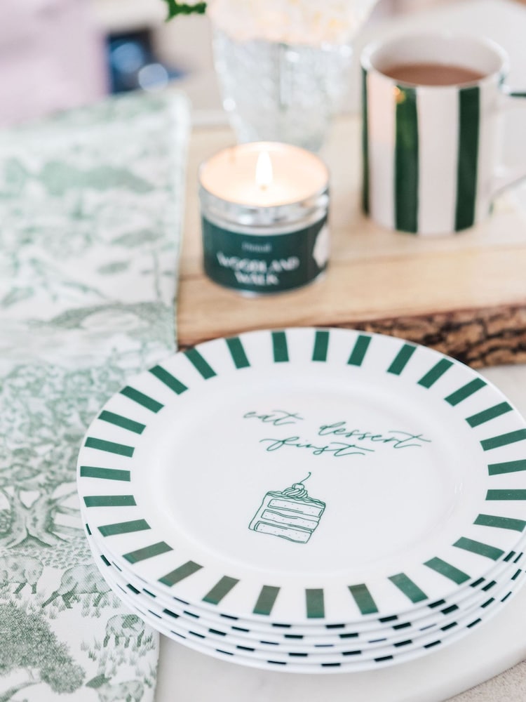 Avalon Home Forest Green Eat Dessert Plate - Image 2 of 4 Avalon Home Forest Green Eat Dessert Plate - Image 2 of 4