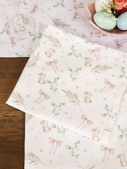 Avalon Home Set of 2 White and Pink Bunnies and Bows Napkins - Image 5 of 6