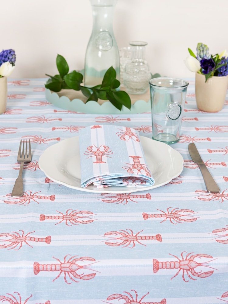 Avalon Home Set of 2 Blue Striped Lobster Napkins - Image 4 of 6