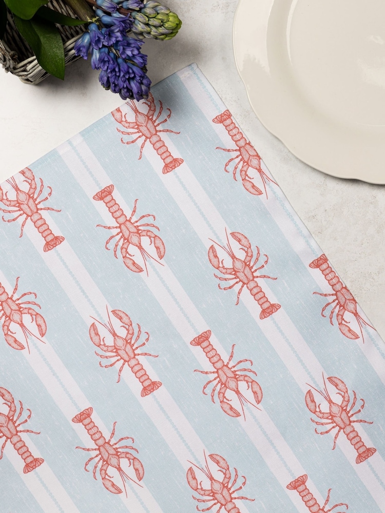 Avalon Home Set of 2 Blue Striped Lobster Napkins - Image 5 of 6