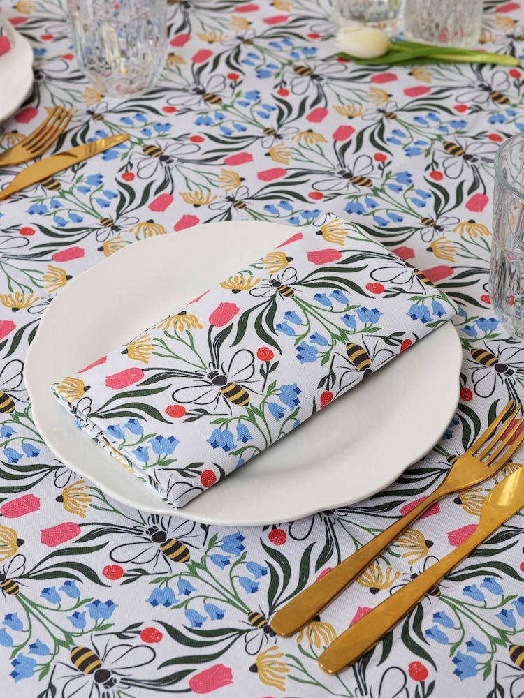 Avalon Home Set of 2 Multi British Bees Napkins - Image 2 of 6 Avalon Home Set of 2 Multi British Bees Napkins - Image 2 of 6