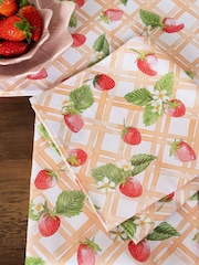 Avalon Home Set of 2 Pink Strawberry Picnic Napkins - Image 5 of 6