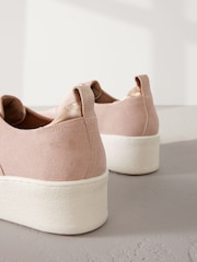 Rose Pink Slip On Signature Forever Comfort® Leather Chunky Wedge Platform Trainers - Image 4 of 6