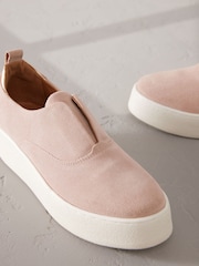 Rose Pink Slip On Signature Forever Comfort® Leather Chunky Wedge Platform Trainers - Image 5 of 6