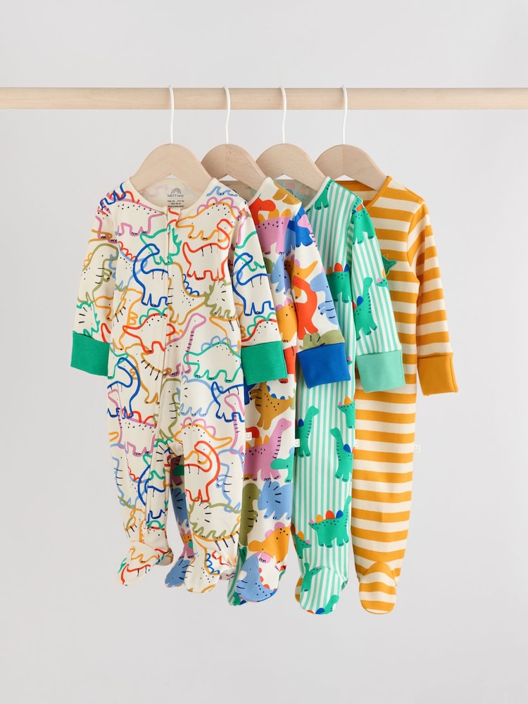 Hell - Baby-Schlafanzug mit 2-Wege-Reißverschluss 4er-Pack (0Monate–2Jahre) - Bild 1 von 11 Hell - Baby-Schlafanzug mit 2-Wege-Reißverschluss 4er-Pack (0Monate–2Jahre) - Bild 1 von 11