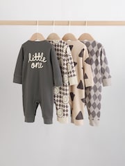 Monochrome Footless Baby Sleepsuits 4 Pack (0mths-2yrs) - Image 2 of 14