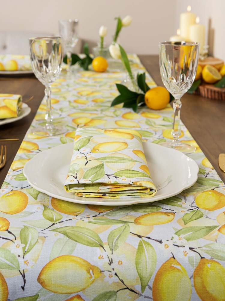 Avalon Home Lemon Summer Table Runner - Image 2 of 5 Avalon Home Lemon Summer Table Runner - Image 2 of 5