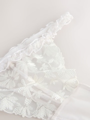 self. Cream Thong Floral Lace Knickers - Image 6 of 7