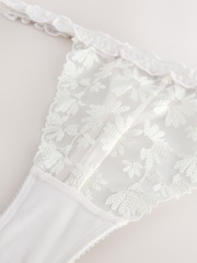 self. Cream Thong Floral Lace Knickers - Image 7 of 7