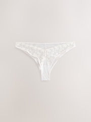 self. Cream Brazilian Floral Lace Knickers - Image 6 of 8