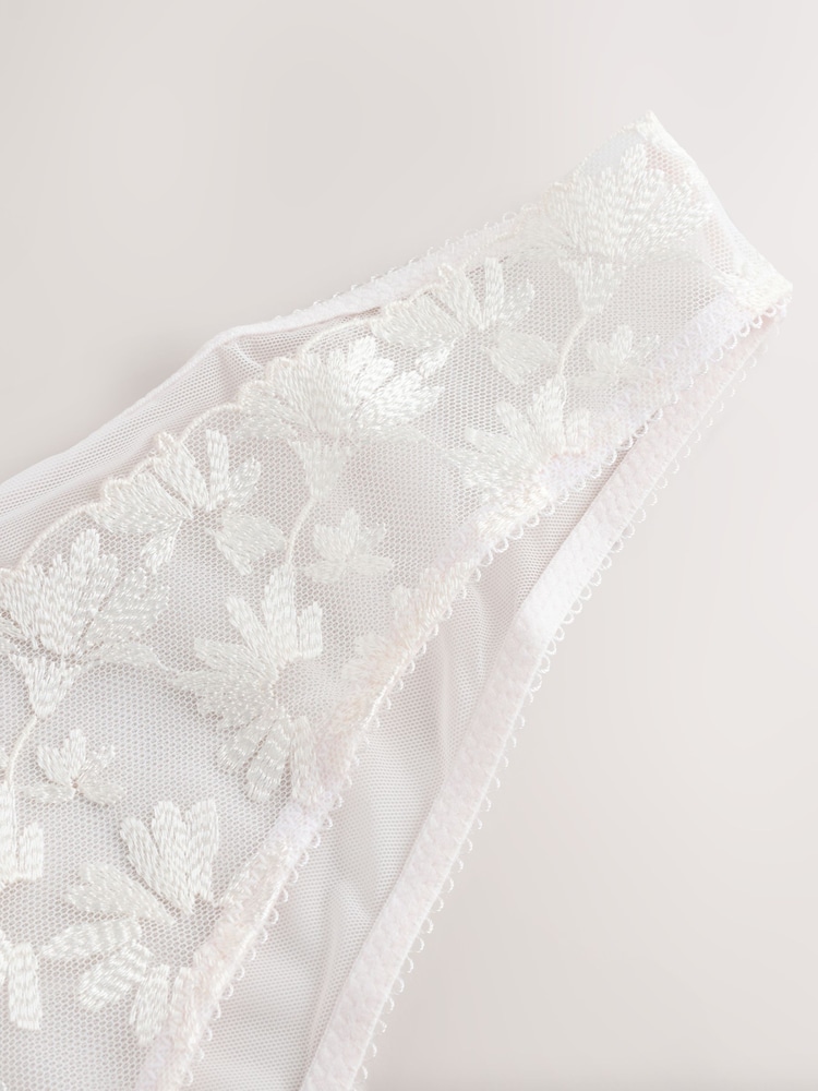 self. Cream Brazilian Floral Lace Knickers - Image 8 of 8 self. Cream Brazilian Floral Lace Knickers - Image 8 of 8