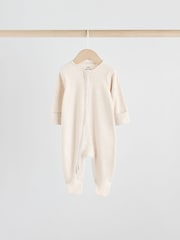 Нейтральный - Baby Two Way Zip Footless Sleepsuits 5 Pack (0-2yrs) - Image 2 of 13
