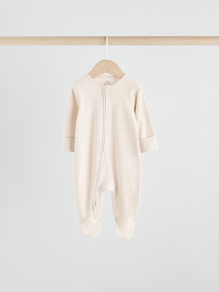 Нейтральный - Baby Two Way Zip Footless Sleepsuits 5 Pack (0-2yrs) - Image 2 of 13