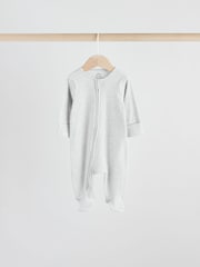 Нейтральный - Baby Two Way Zip Footless Sleepsuits 5 Pack (0-2yrs) - Image 3 of 13
