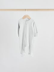 Нейтральный - Baby Two Way Zip Footless Sleepsuits 5 Pack (0-2yrs) - Image 5 of 13